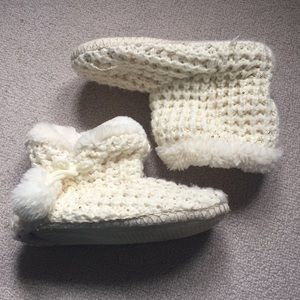 White soft women's slippers